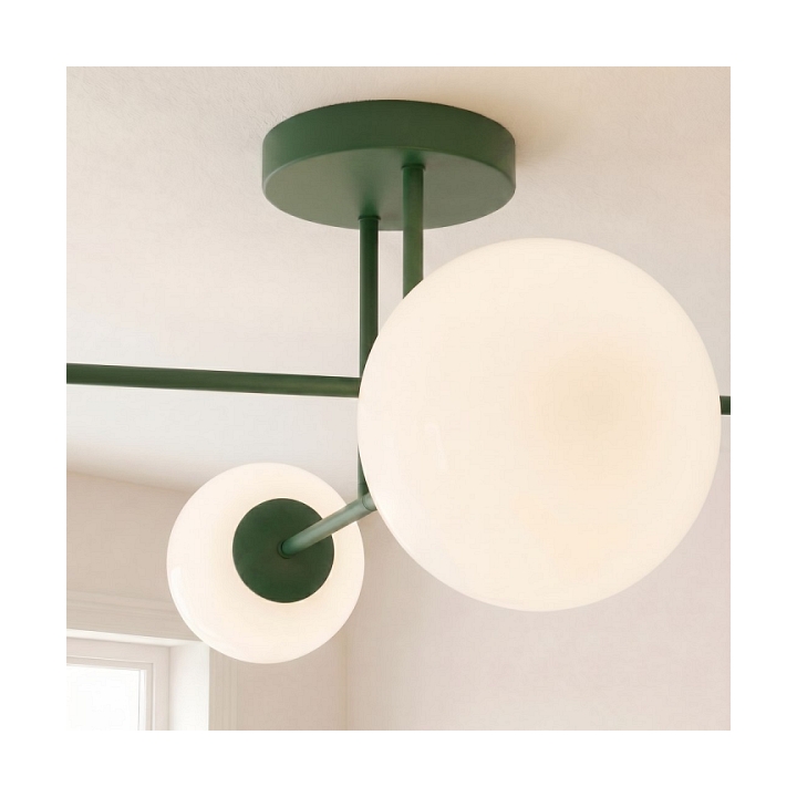 Lampa sufitowa ROMA 4 OLIVE GREEN OPAL - Emibig