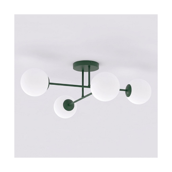 Lampa sufitowa ROMA 4 OLIVE GREEN OPAL - Emibig