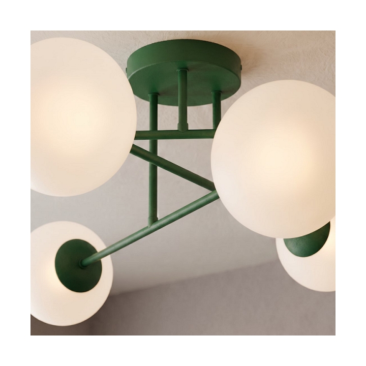 Lampa sufitowa ROMA 6 OLIVE GREEN OPAL - Emibig