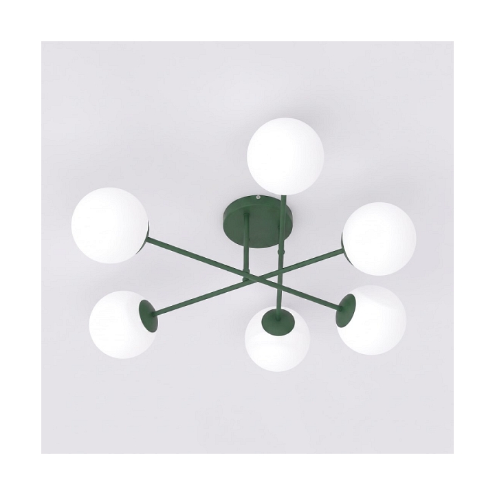 Lampa sufitowa ROMA 6 OLIVE GREEN OPAL - Emibig