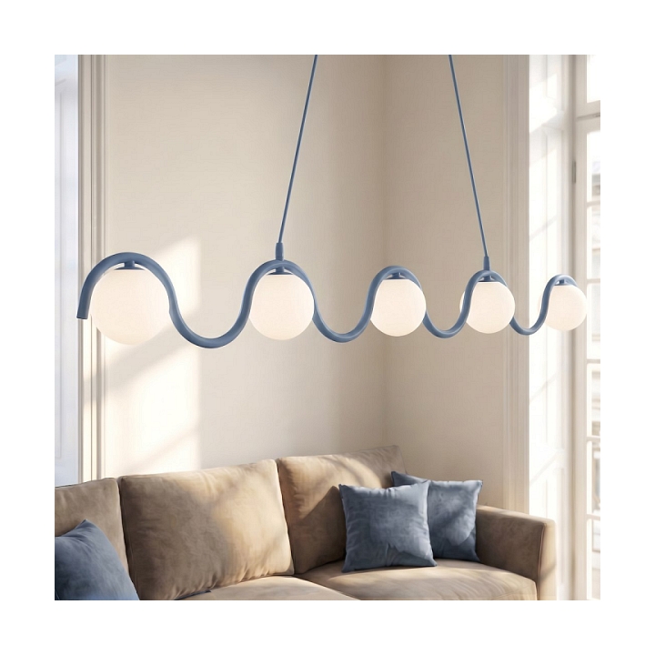 Lampa wisząca SINUS 5 DUSTY BLUE - Emibig