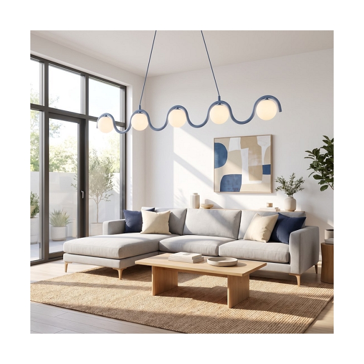 Lampa wisząca SINUS 5 DUSTY BLUE - Emibig