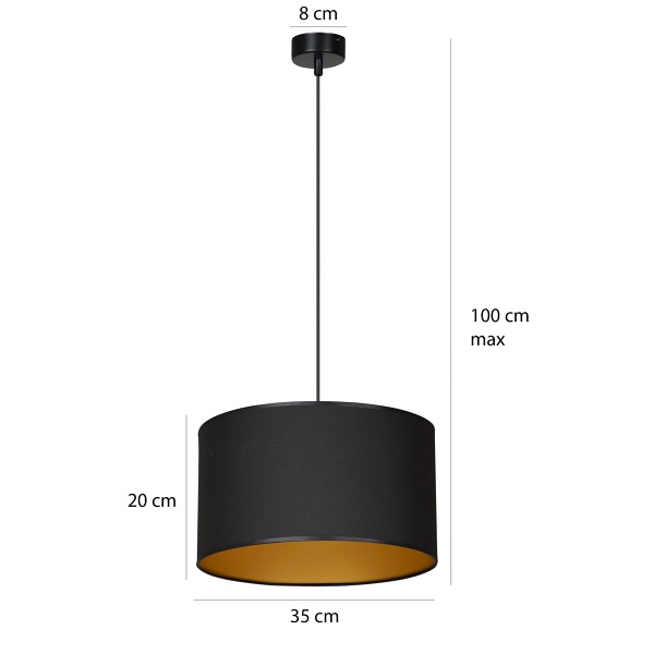Lampa wisząca ROTO 1 BL BLACK/GOLD