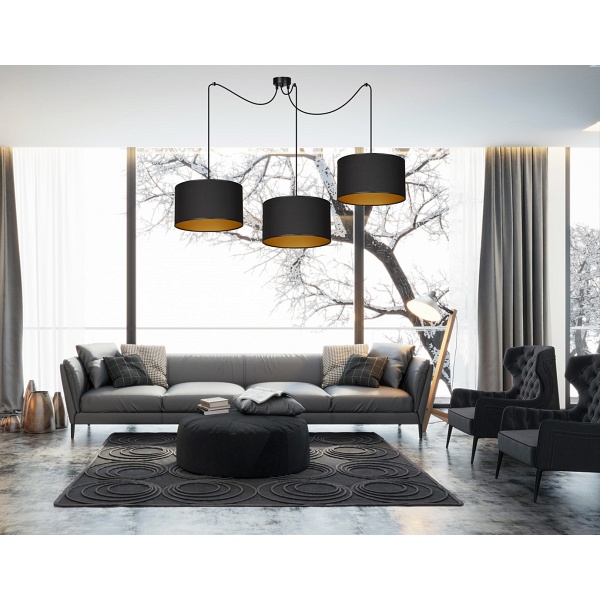 Lampa wisząca ROTO 3 BL BLACK/GOLD