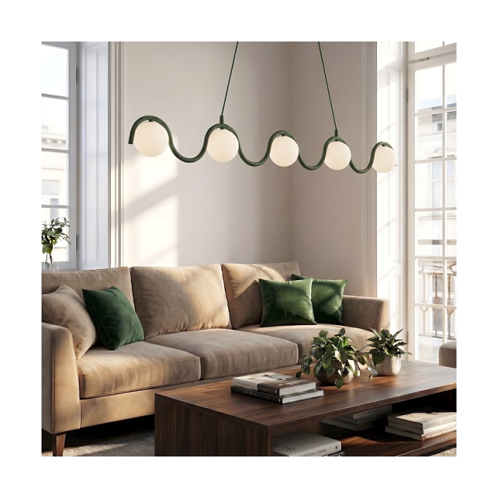 Lampa wisząca SINUS 5 OLIVE GREEN - Emibig