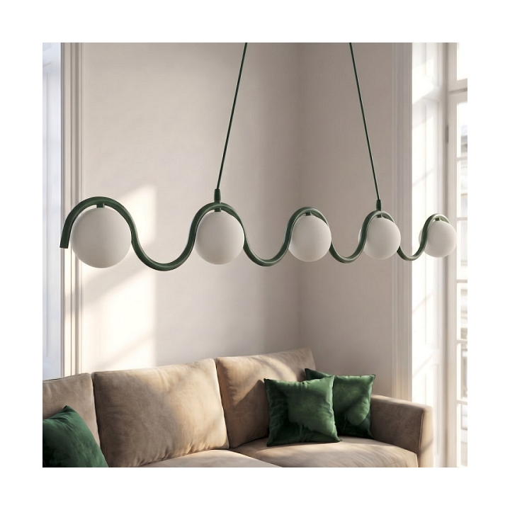 Lampa wisząca SINUS 5 OLIVE GREEN - Emibig