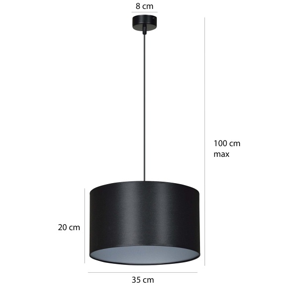 Lampa wisząca ROTO 1 BL BLACK/SILVER