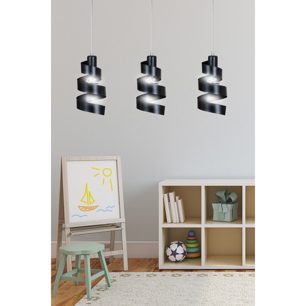 Lampa wisząca SAGA 3 BLACK