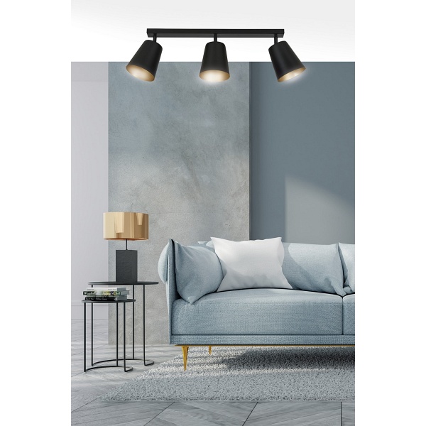 Lampa sufitowa PRISM 3 BLACK / GOLD
