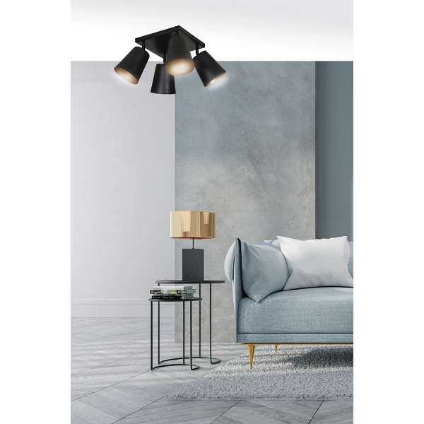 Lampa sufitowa PRISM 4 BLACK / GOLD