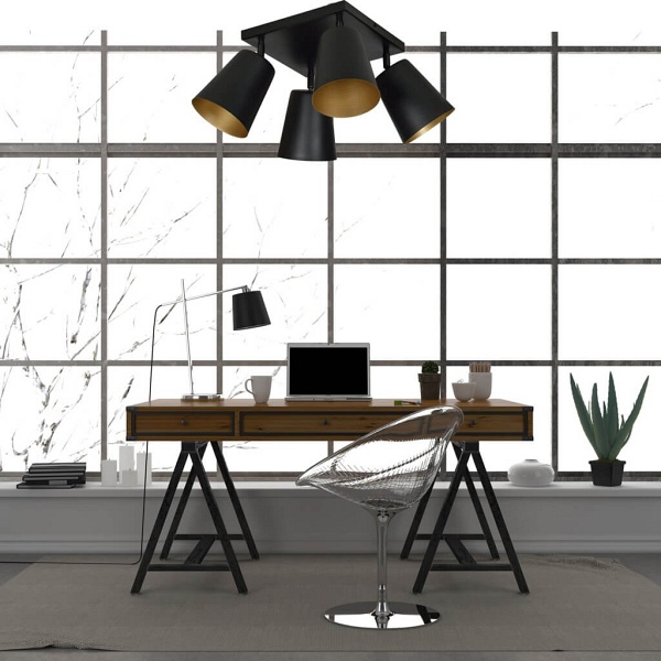 Lampa sufitowa PRISM 4 BLACK / GOLD