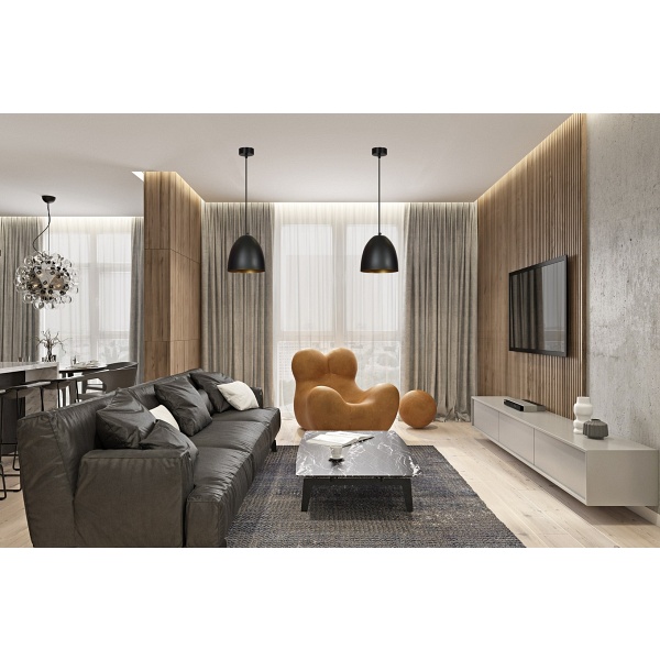 Lampa wisząca LENOX 1 BLACK / GOLD