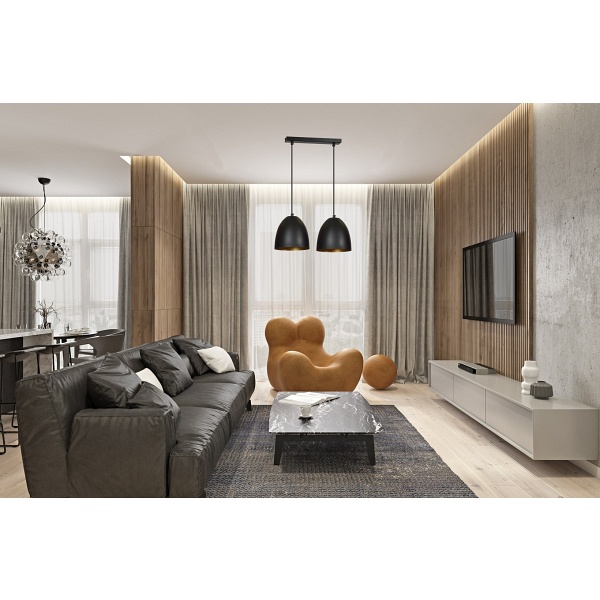Lampa wisząca LENOX 2 BLACK / GOLD