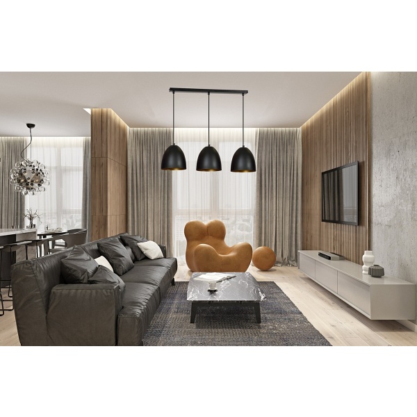 Lampa wisząca LENOX 3 BLACK / GOLD