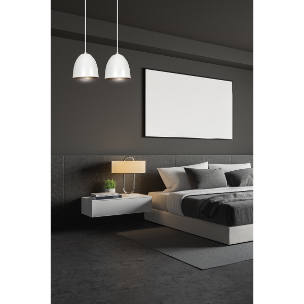 Lampa wisząca LENOX 2 WHITE / GOLD