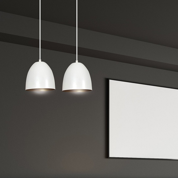 Lampa wisząca LENOX 2 WHITE / GOLD