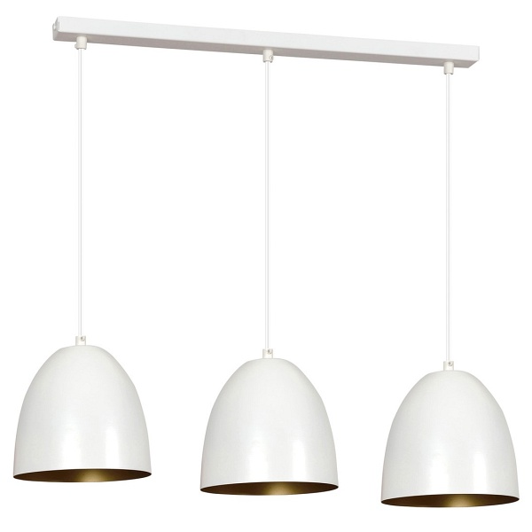 Lampa wisząca LENOX 3 WHITE / GOLD