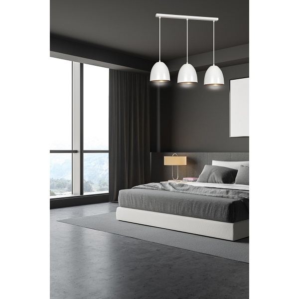 Lampa wisząca LENOX 3 WHITE / GOLD