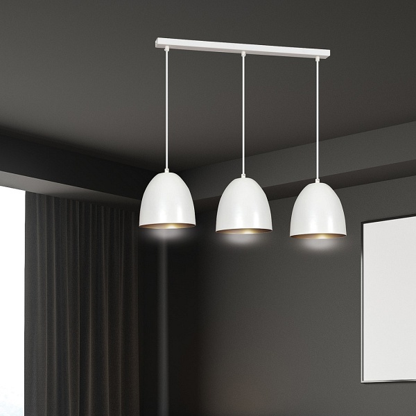 Lampa wisząca LENOX 3 WHITE / GOLD