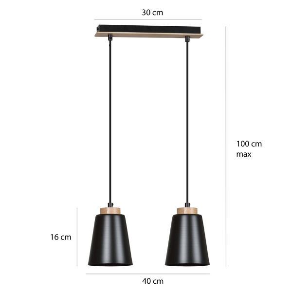 Lampa wisząca BOLERO 2 BLACK