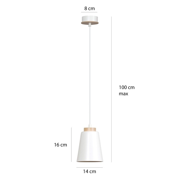 Lampa wisząca BOLERO 1 WHITE