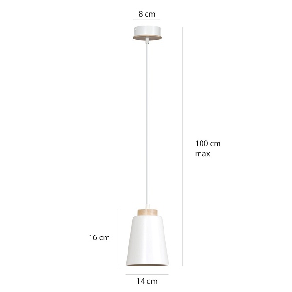 Lampa wisząca BOLERO 1 WHITE - Emibig