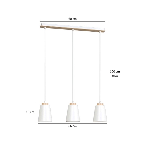 Lampa wisząca BOLERO 3 WHITE