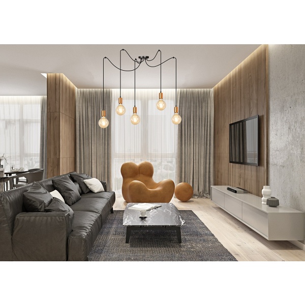 Lampa wisząca SPARK 5 BLACK