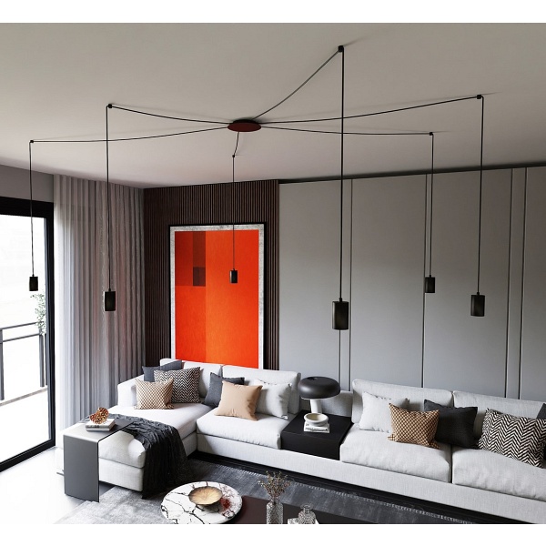 Lampa wisząca TRAKER 6 BL/BLACK