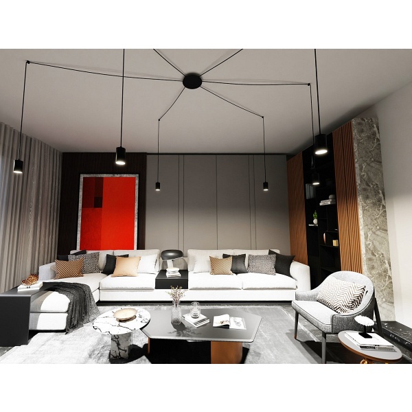 Lampa wisząca TRAKER 6 BL/BLACK