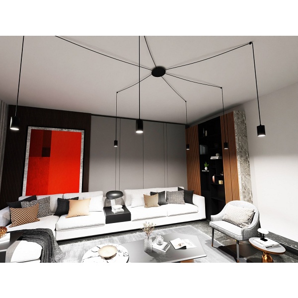 Lampa wisząca TRAKER 6 BL/BLACK