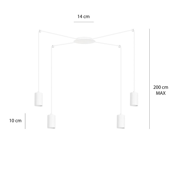 Lampa wisząca TRAKER 4 WH/WHITE