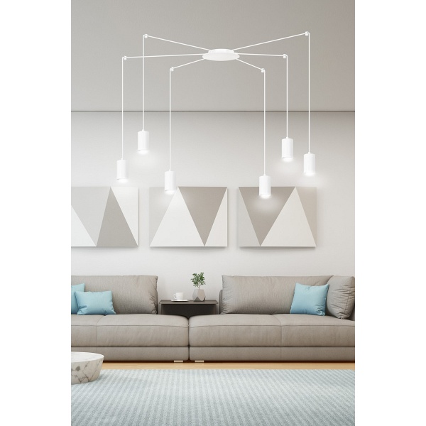 Lampa wisząca TRAKER 6 WH/WHITE