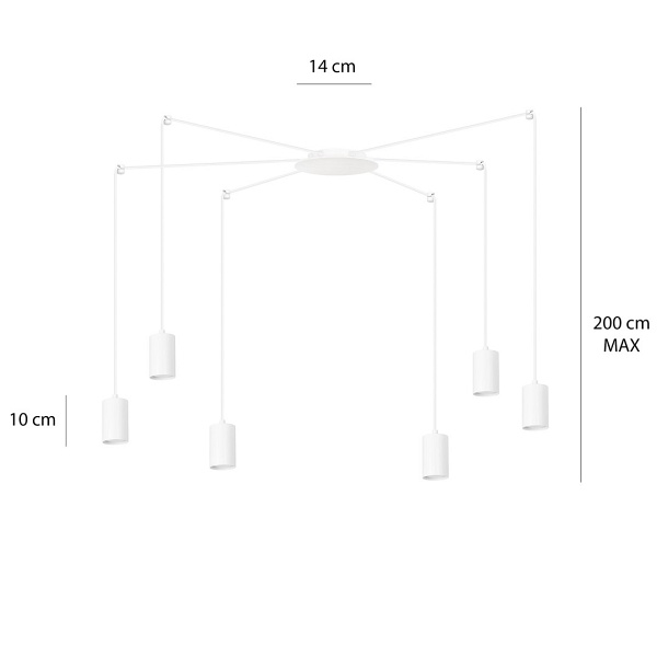 Lampa wisząca TRAKER 6 WH/WHITE