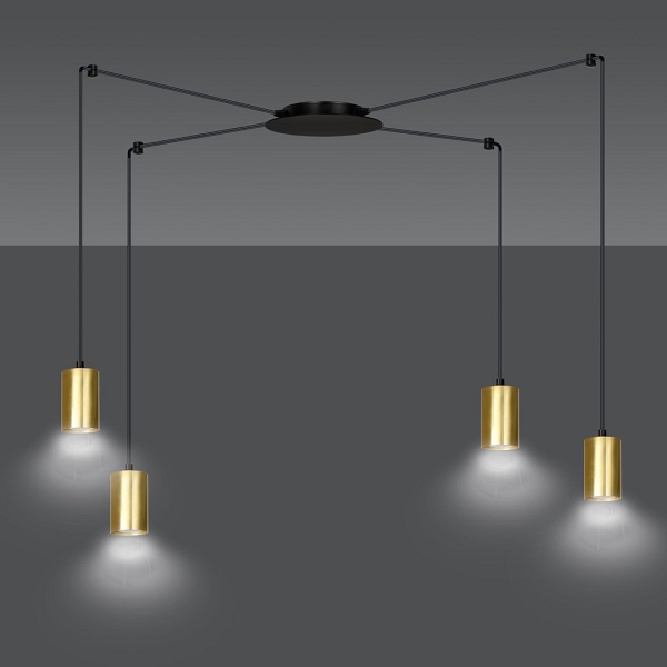 Lampa wisząca TRAKER 4 BL/GOLD