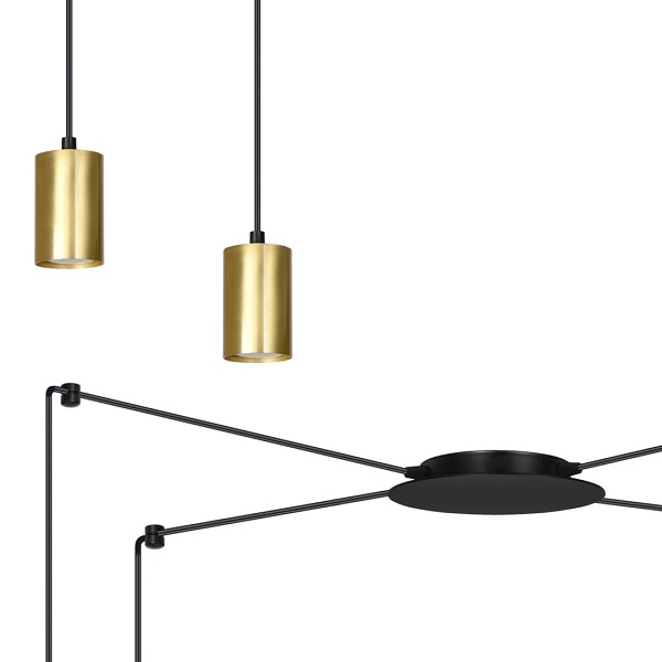 Lampa wisząca TRAKER 4 BL/GOLD