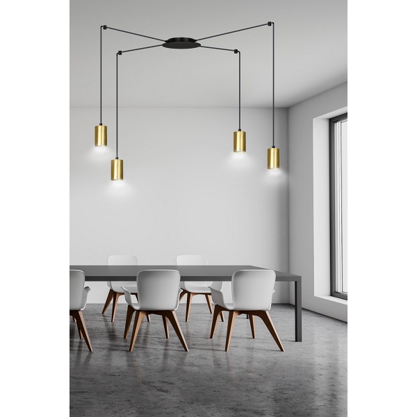 Lampa wisząca TRAKER 4 BL/GOLD