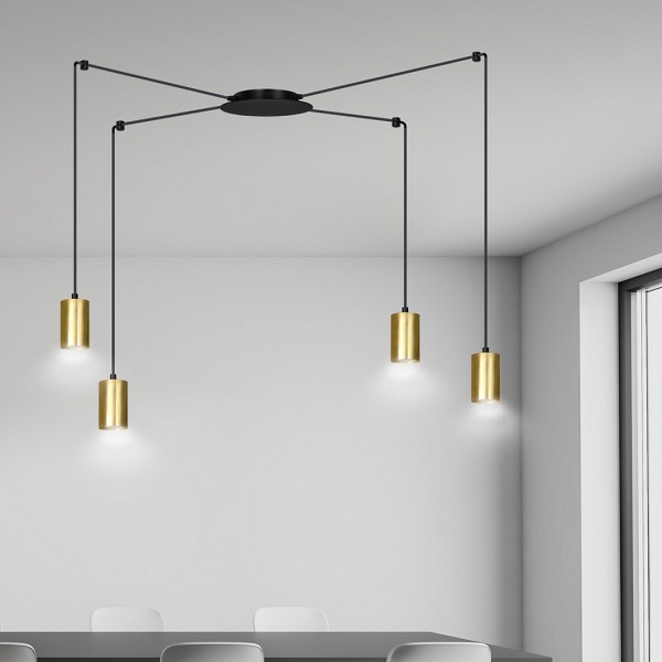 Lampa wisząca TRAKER 4 BL/GOLD