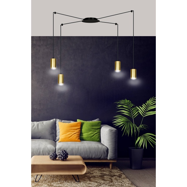 Lampa wisząca TRAKER 4 BL/GOLD