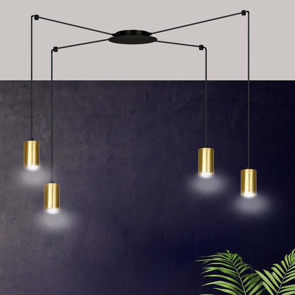 Lampa wisząca TRAKER 4 BL/GOLD