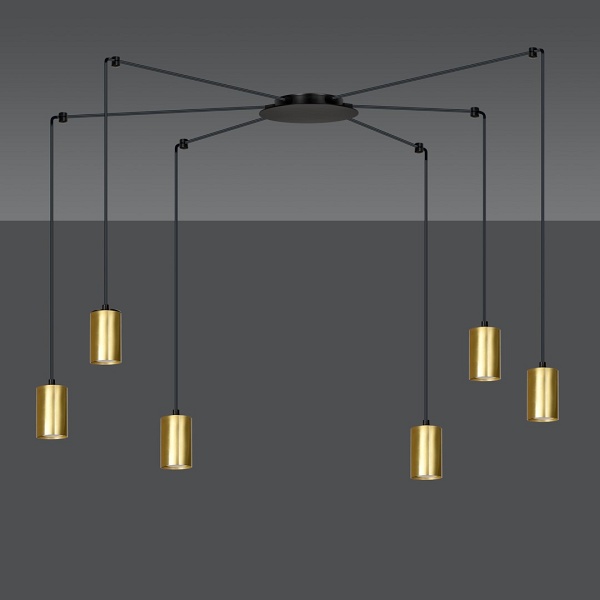 Lampa wisząca TRAKER 6 BL/GOLD - Emibig