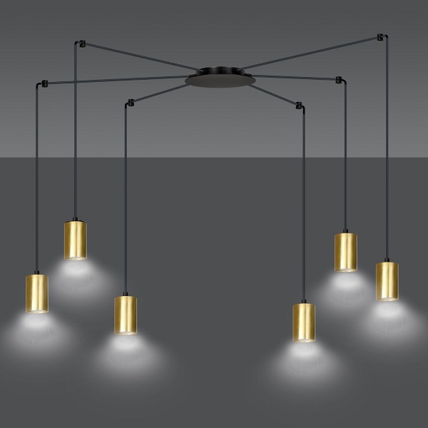 Lampa wisząca TRAKER 6 BL/GOLD