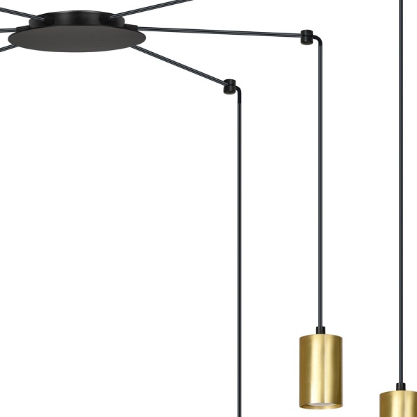 Lampa wisząca TRAKER 6 BL/GOLD