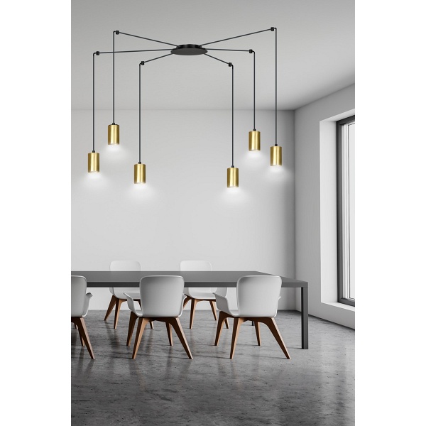 Lampa wisząca TRAKER 6 BL/GOLD