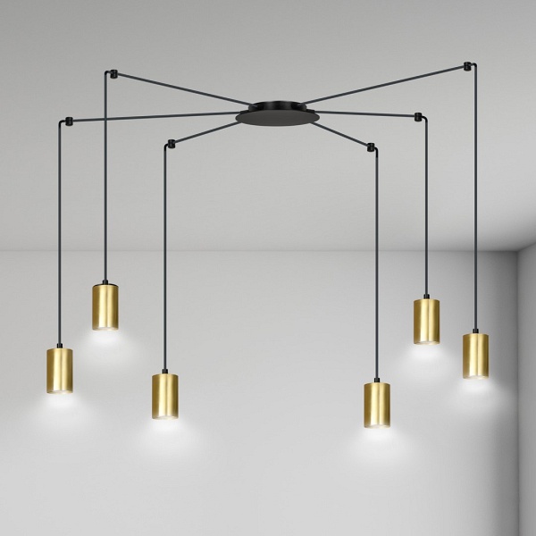 Lampa wisząca TRAKER 6 BL/GOLD
