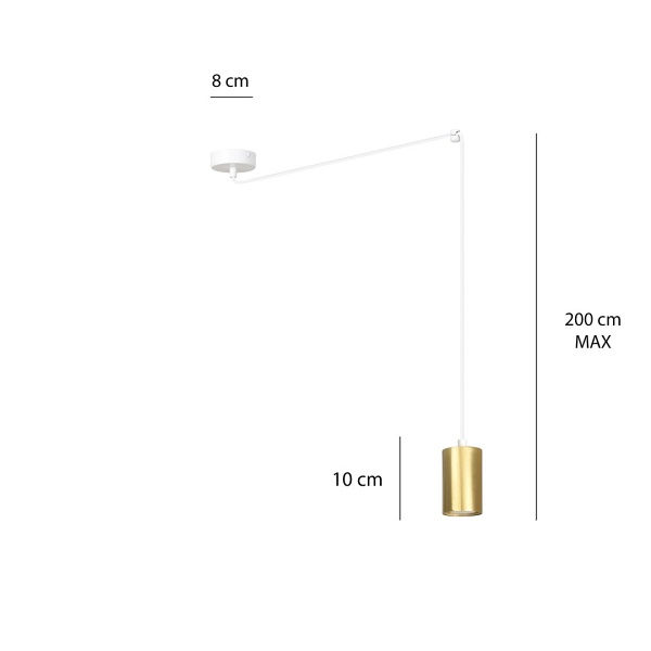 Lampa wisząca TRAKER 1 WH/GOLD
