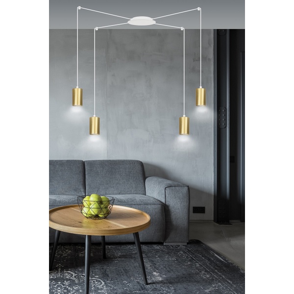 Lampa wisząca TRAKER 4 WH/GOLD