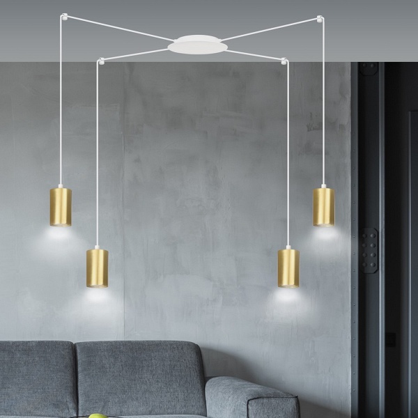 Lampa wisząca TRAKER 4 WH/GOLD