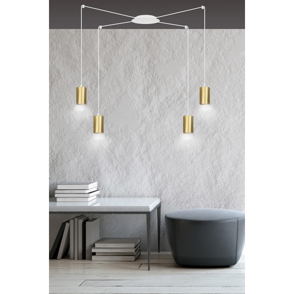 Lampa wisząca TRAKER 4 WH/GOLD