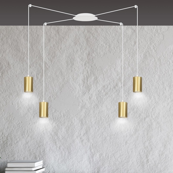 Lampa wisząca TRAKER 4 WH/GOLD